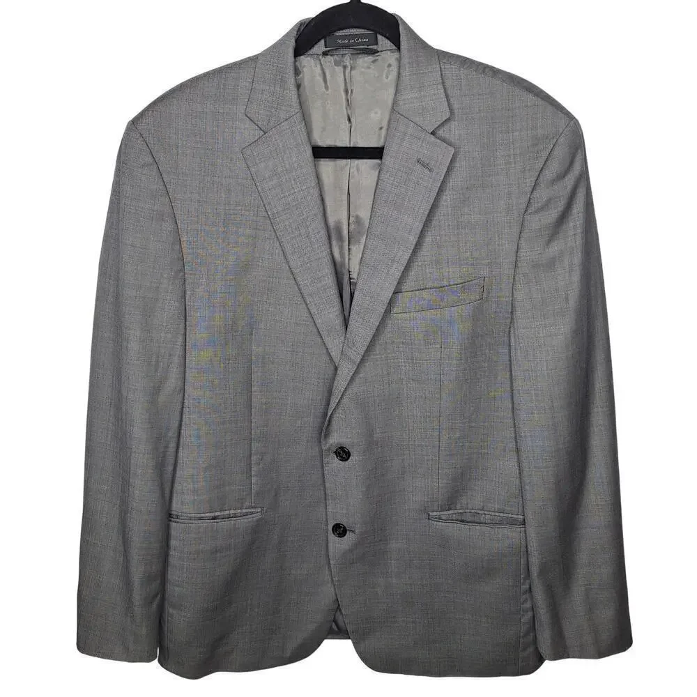 Ralph Lauren LRL Men 44R ? Suit Blazer Jacket Sportcoat Light Grey Wool 2 Button